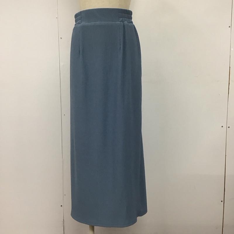 アルシーヴ archives スカート ロングスカート 05-0554 リブ タイトスカート バックスリット M 無地 水色 / ライトブルー /  レディース USED 古着 中古 10108099