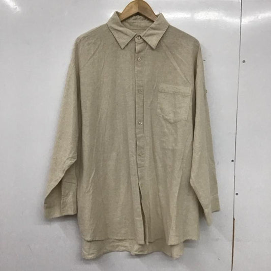 ロデオクラウンズ Rodeo Crowns シャツ、ブラウス 長袖 429DSR30-0030 ロールアップリネンビッグシャツ FREE 無地 ベージュ / ベージュ /  レディース USED 古着 中古 10138911