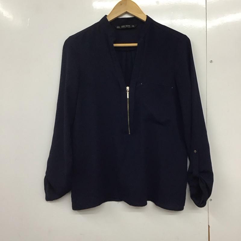 ザラベーシック ZARA BASIC シャツ、ブラウス 長袖 XS 無地 紺 / ネイビー /  レディース USED 古着 中古 10142121