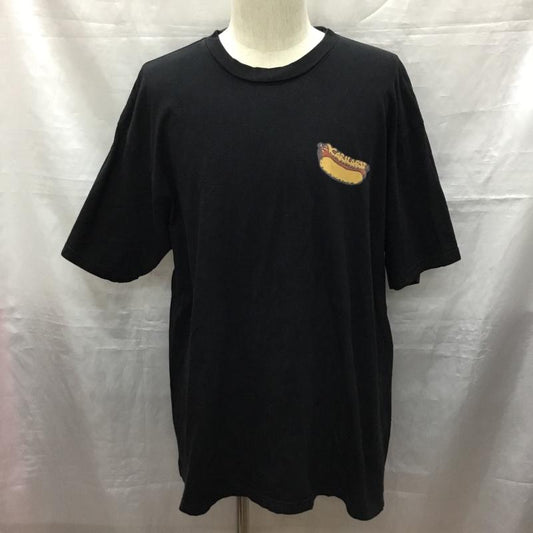 カーハート Carhartt Tシャツ 半袖 半袖カットソー プリントTシャツ クルーネックカットソー XL ロゴ、文字 黒 / ブラック /  メンズ USED 古着 中古 10120463