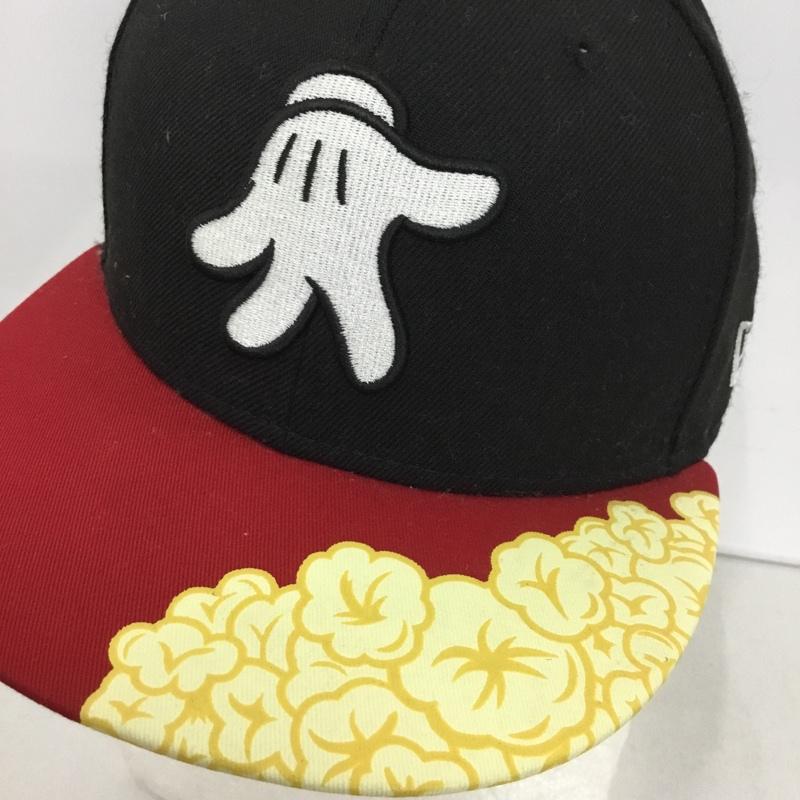 ニューエラ NEW ERA 帽子 キャップ ポップコーン 東京ディズニーリゾート キャラクター 黒 / ブラック / X 赤 / レッド /  メンズ USED 古着 中古 10130205
