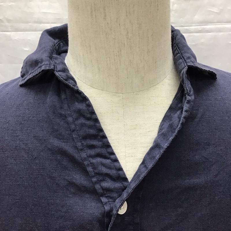 マニュアル アルファベット MANUAL ALPHABET シャツ、ブラウス 長袖 長袖シャツ プルオーバーシャツ 長袖カットソー L 無地 紺 / ネイビー /  メンズ USED 古着 中古 10116191