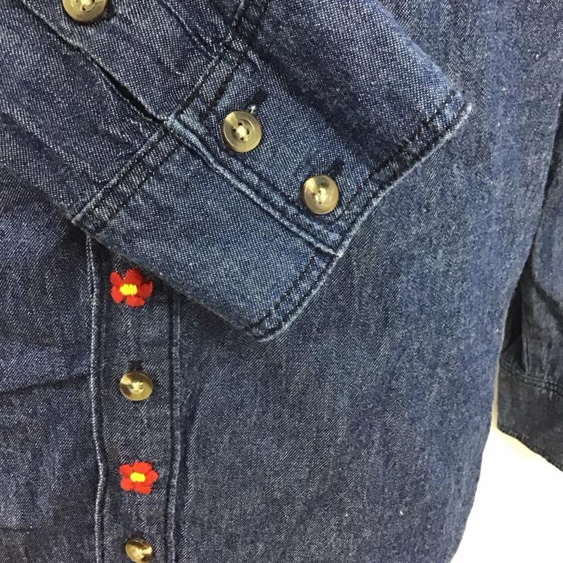 チチカカ TITICACA シャツ、ブラウス 長袖 EWMCA027-L デニムシャツ L 刺繍 インディゴ / インディゴ /  レディース USED 古着 中古 10114952