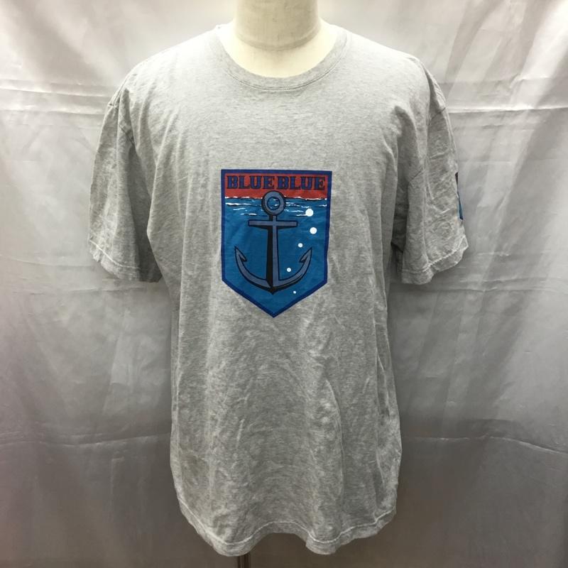 ブルーブルー BLUE BLUE Tシャツ 半袖 アンカーワッペンプリント XL プリント 灰 / グレー /  メンズ USED 古着 中古 10111352