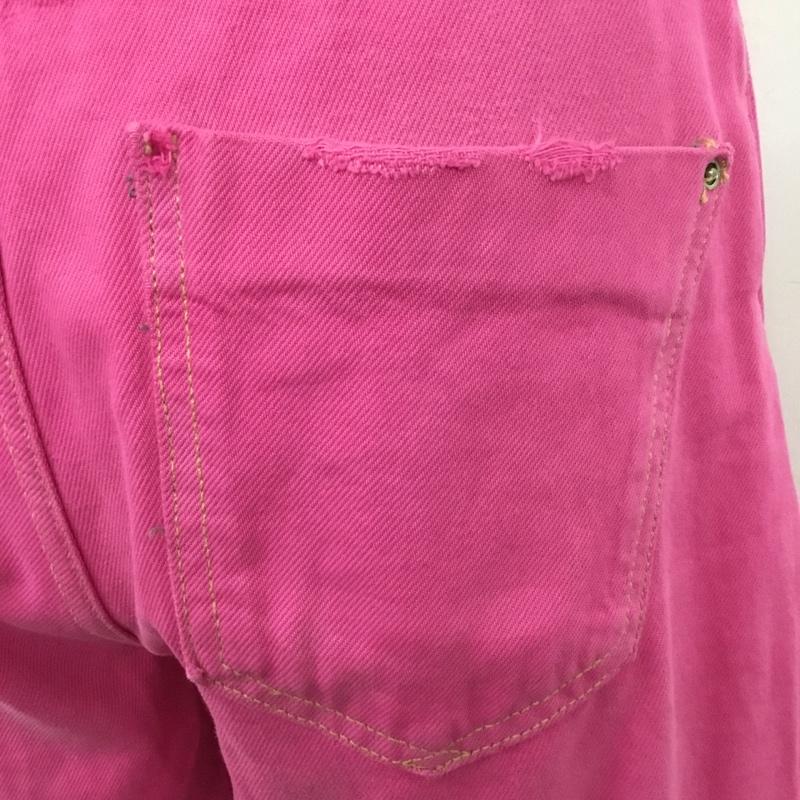 ザラ ZARA パンツ デニム、ジーンズ デニムパンツ ストレートパンツ ワイドパンツ カジュアルパンツ 34 無地 桃 / ピンク /  レディース USED 古着 中古 10110106