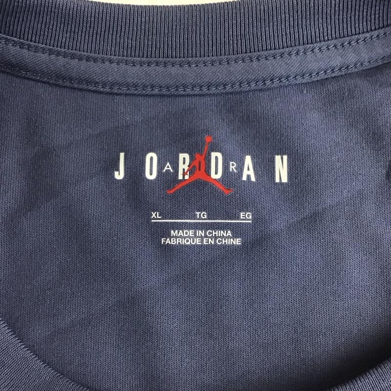 エアジョーダン AIR JORDAN Tシャツ 半袖 cj0922-491 バスケットボールウェアジャンプマン 半袖カットソー スポーツウェア XL プリント 紺 / ネイビー /  メンズ USED 古着 中古 10107244