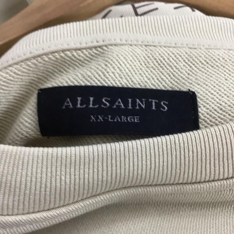 オールセインツ ALLSAINTS トレーナー 長袖 長袖トレーナー スウェット クルーネック プルオーバー XXL ロゴ、文字 ベージュ / ベージュ /  メンズ USED 古着 中古 10138194