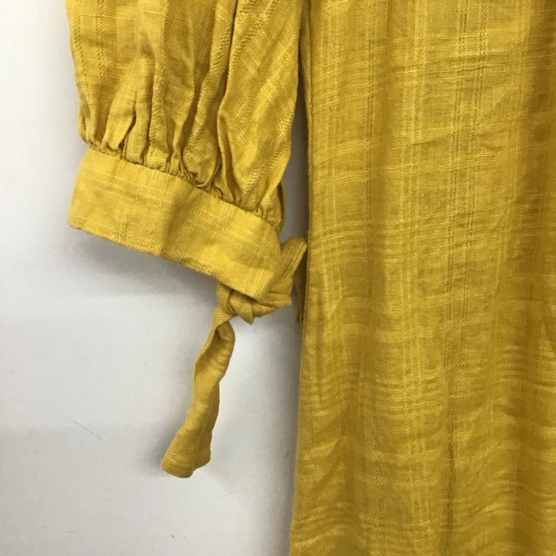 ミラオーウェン Mila Owen ワンピース ロングスカート 09WF0212006 ピンタック ボリュームスリーブ 1 チェック マスタード / マスタード /  レディース USED 古着 中古 10142279