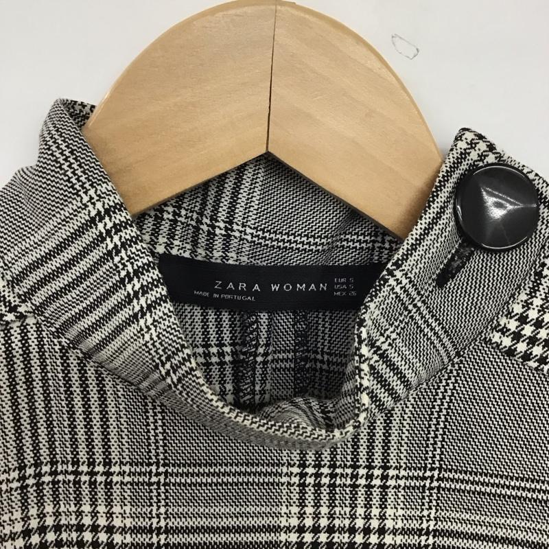 ザラウーマン ZARA WOMAN ワンピース ロングスカート 長袖ロングワンピース タイトワンピース カジュアルワンピース S チェック 白 / ホワイト / X 黒 / ブラック /  レディース USED 古着 中古 10147095