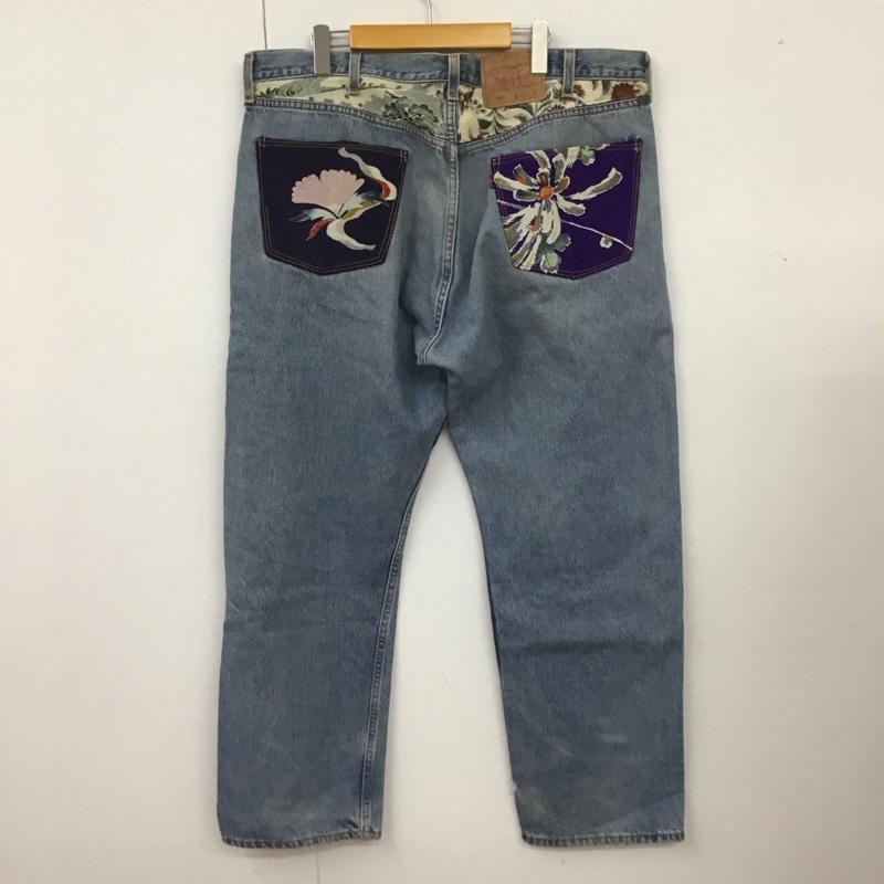 リーバイストラウスアンドコー Levi Strauss & co. パンツ デニム、ジーンズ 905 USA製 リメイク デニムパンツ ワイドパンツ ストレートパンツ 42 プリント インディゴ / インディゴ /  メンズ USED 古着 中古 10110340