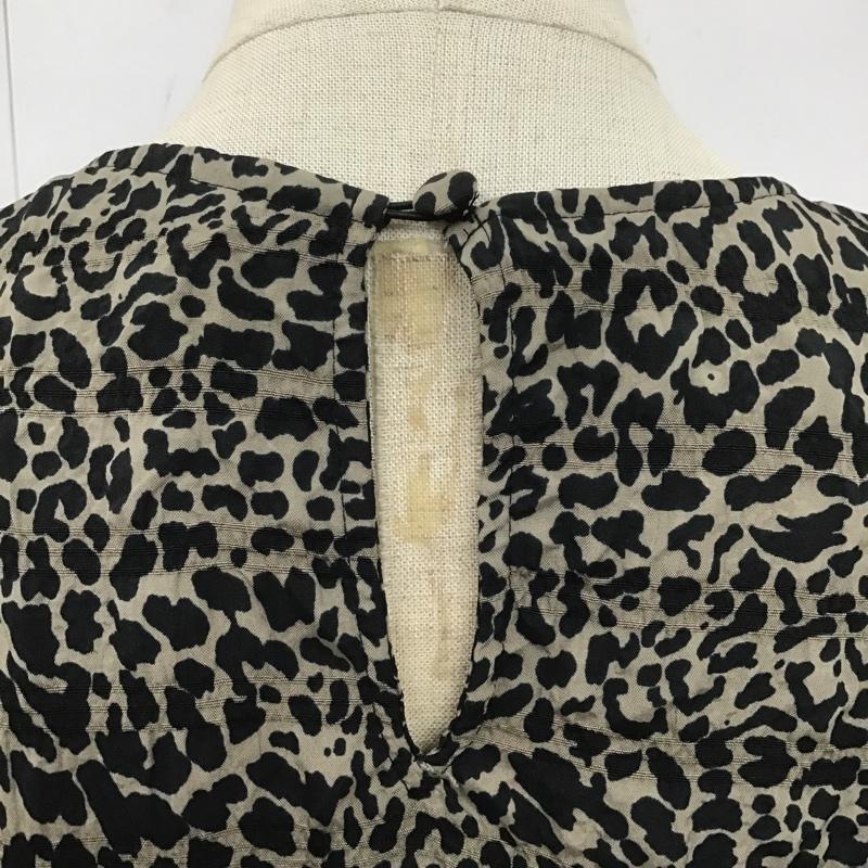 ザラ ZARA ワンピース ひざ丈スカート 5216 048 806 ティアードワンピース S ヒョウ柄・レオパード柄 黒 / ブラック / X ベージュ / ベージュ /  レディース USED 古着 中古 10107158