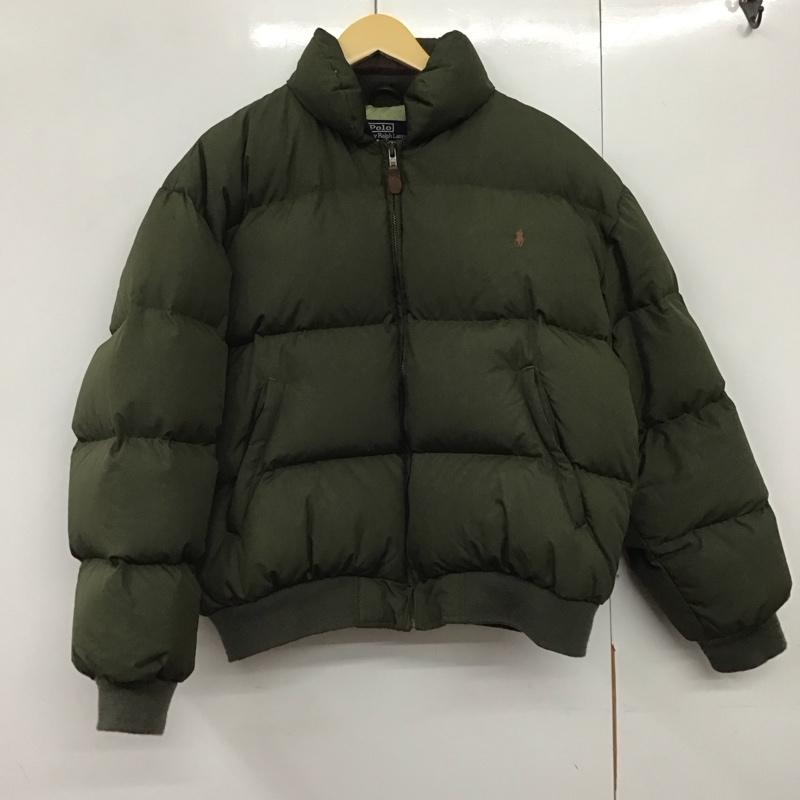 ポロバイラルフローレン Polo by RALPH LAUREN ジャケット、上着 ダウンジャケット ジップアップジャケット ナイロンジャケット アウター ダウンジャケット M ロゴ、文字 カーキ / カーキ /  メンズ USED 古着 中古 10141449