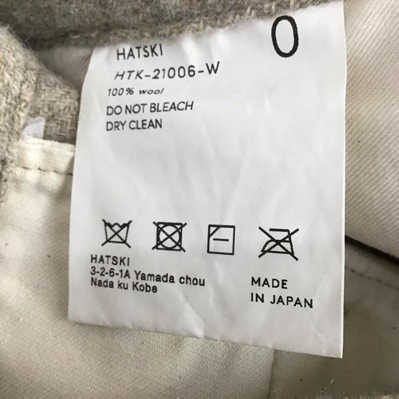 ハツキ HATSKI パンツ スラックス htk-21006-w ウールスラックス ワイドパンツ カジュアルパンツ 0 無地 ベージュ / ベージュ /  レディース USED 古着 中古 10113848