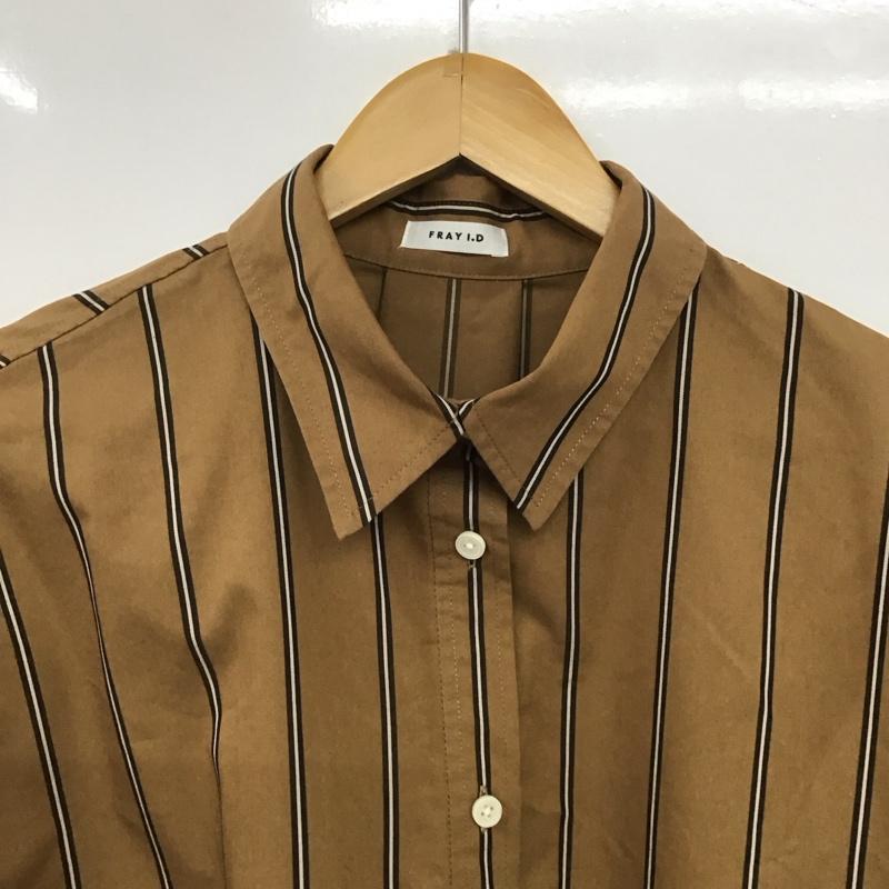 フレイ アイディー FRAY I.D ワンピース ロングスカート fwfb194604 カメリアビッグロングシャツ シャツロングワンピース 0 ストライプ キャメル / キャメル /  レディース USED 古着 中古 10146154