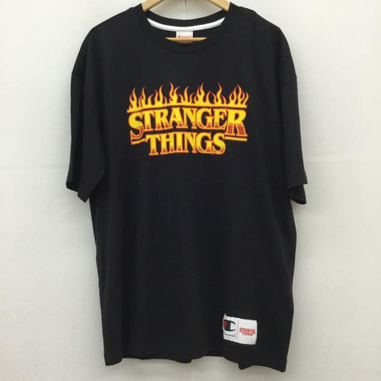 チャンピオン Champion Tシャツ 半袖 XXL プリント 黒 / ブラック /  メンズ USED 古着 中古 10110357