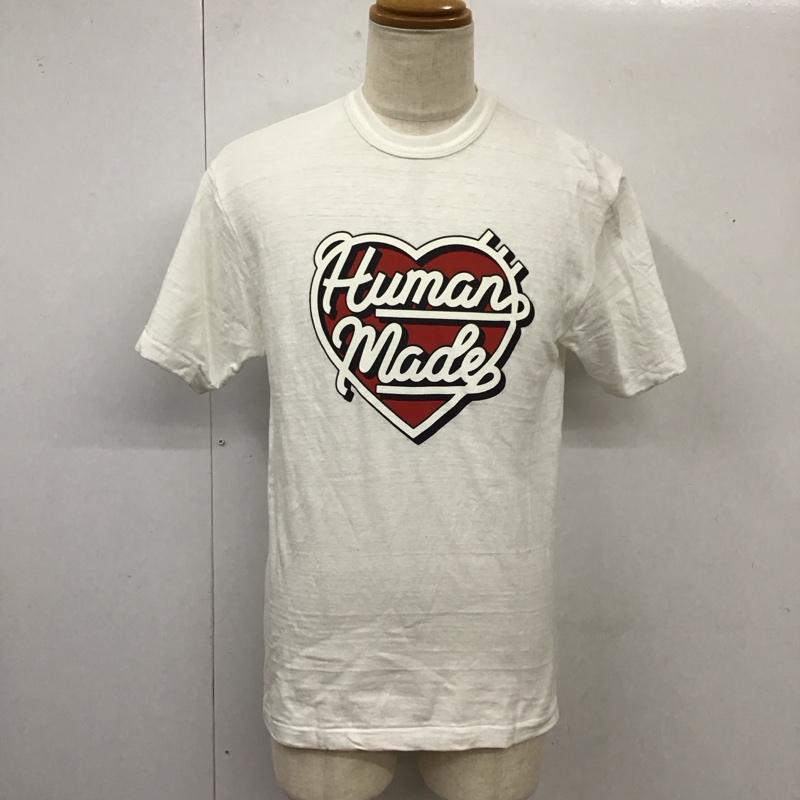 ヒューマンウーマン HUMAN WOMAN Tシャツ 半袖 クルーネック プリント M ロゴ、文字 白 / ホワイト /  メンズ USED 古着 中古 10119199