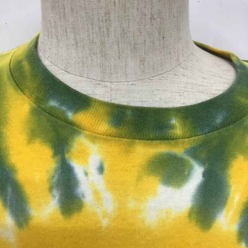 古着 USED Tシャツ 半袖 タイダイ染め L ロゴ、文字 黄 / イエロー / X 緑 / グリーン /  メンズ USED 古着 中古 10107649