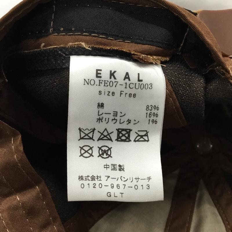 エカル EKAL 帽子 キャップ FE07-1CU003 コーデュロイ ロゴ、文字 茶 / ブラウン /  メンズ USED 古着 中古 10120015