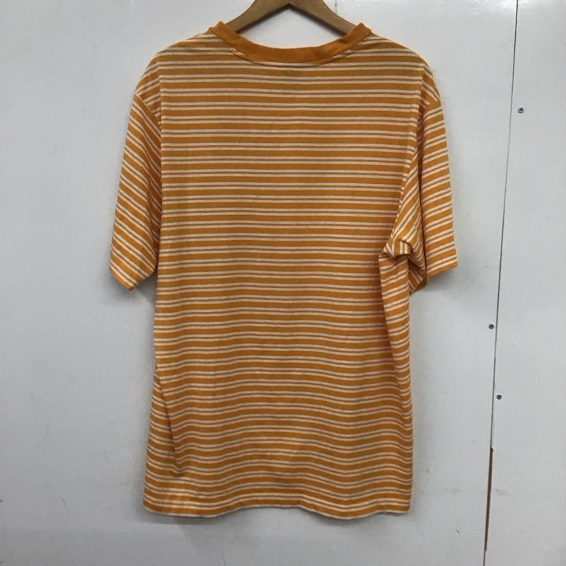 ナイキ NIKE Tシャツ 半袖 半袖カットソー プリントTシャツ クルーネックカットソー XXL ボーダー柄 白 / ホワイト / X 橙 / オレンジ /  メンズ USED 古着 中古 10133130