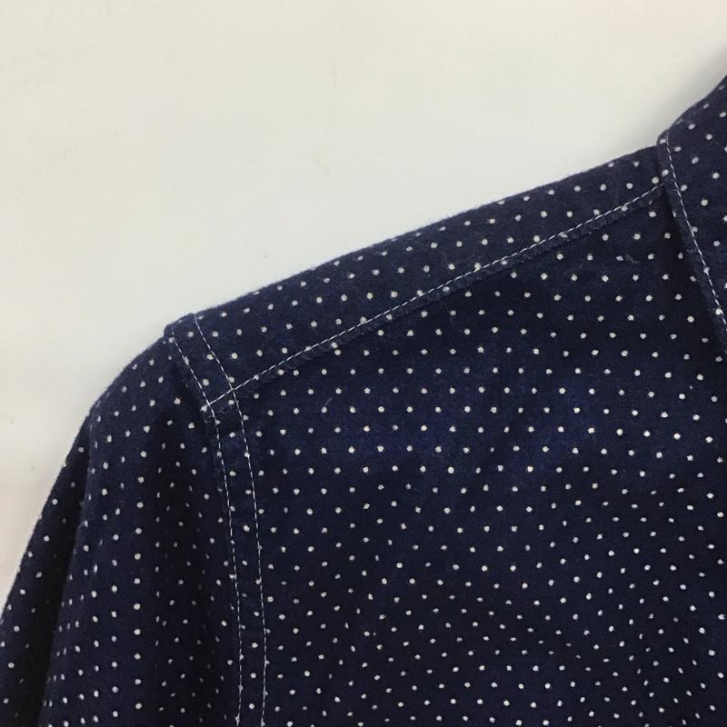 ヒューストン HOUSTON シャツ、ブラウス 長袖 長袖シャツ ドットシャツ カラーシャツ M ドット 紺 / ネイビー /  メンズ USED 古着 中古 10139298