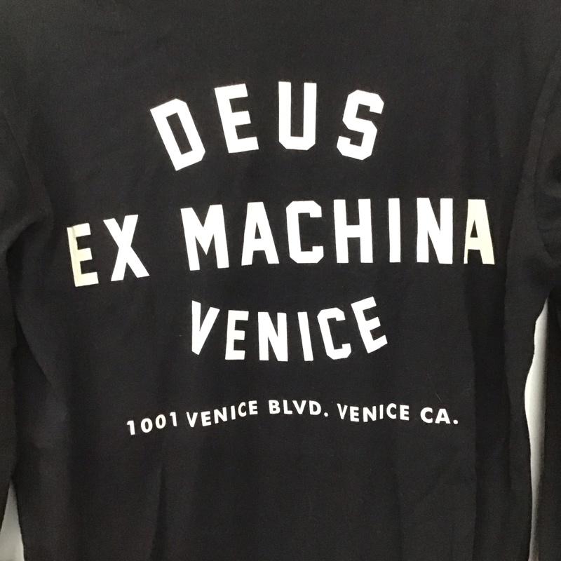 デウスエクスマキナ DEUS EX MACHINA カットソー 長袖 長袖カットソー プリントカットソー クルーネック XS ロゴ、文字 黒 / ブラック /  メンズ USED 古着 中古 10128781