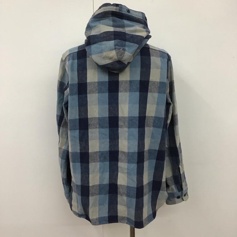 アベイシングエイプ A BATHING APE シャツ、ブラウス 長袖 長袖シャツ チェックシャツ フード付きシャツ カジュアルシャツ XL チェック 青 / ブルー /  メンズ USED 古着 中古 10109783