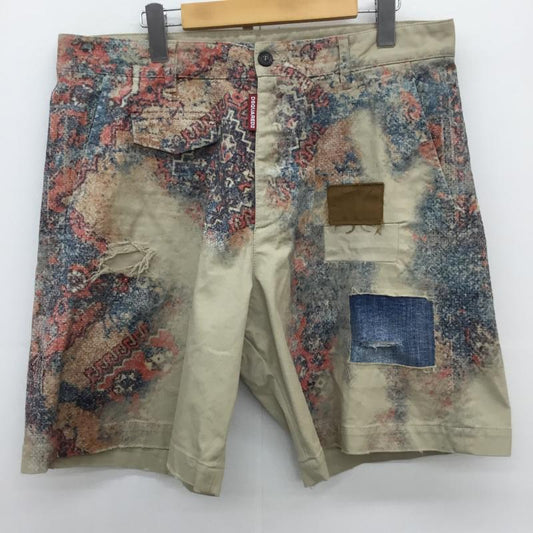 ディースクエアード2 DSQUARED2 パンツ ショートパンツ 48 総柄 ベージュ / ベージュ / X 赤 / レッド / X 青 / ブルー /  メンズ USED 古着 中古 10128177