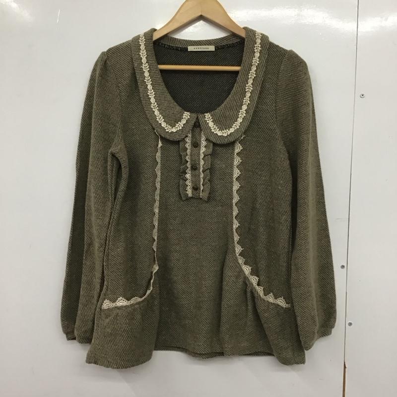 アクシーズファム axes femme カットソー 長袖 長袖カットソー プルオーバーシャツ フリルカラー M 総柄 マルチカラー / マルチカラー /  レディース USED 古着 中古 10147048