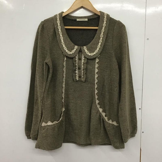 アクシーズファム axes femme カットソー 長袖 長袖カットソー プルオーバーシャツ フリルカラー M 総柄 マルチカラー / マルチカラー /  レディース USED 古着 中古 10147048