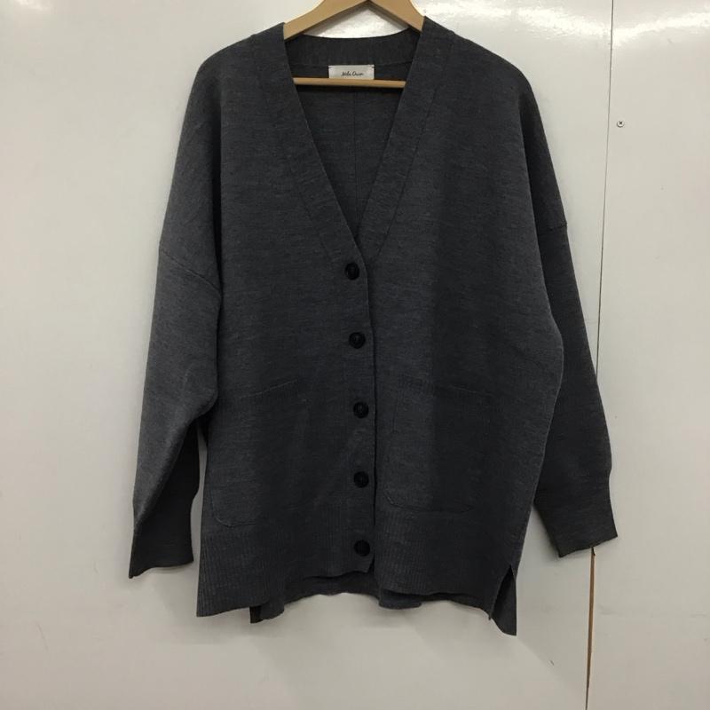 ミラオーウェン Mila Owen カーディガン 長袖 長袖ニットカーディガン 前ボタン ノーカラー ONE SIZE 無地 灰 / グレー /  レディース USED 古着 中古 10147643