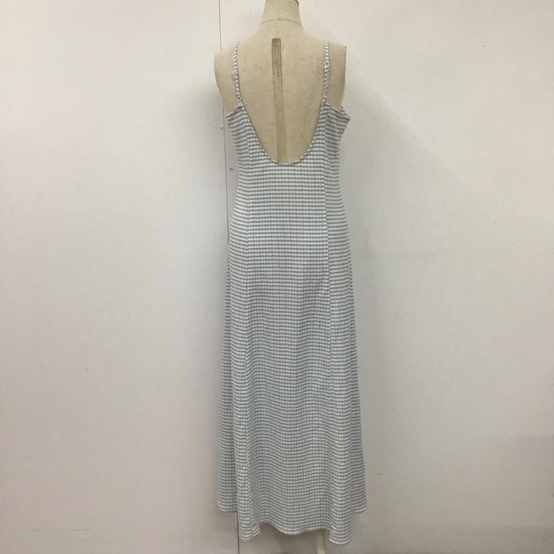 ナイスクラップ NICE CLAUP ワンピース ロングスカート FREE チェック 白 / ホワイト / X 水色 / ライトブルー /  レディース USED 古着 中古 10108629