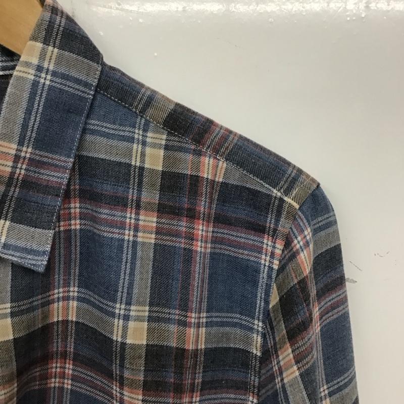 ナノユニバース nano・universe シャツ、ブラウス 長袖 NUC42SH0489SK 胸ポケット M チェック 青 / ブルー /  メンズ USED 古着 中古 10133576
