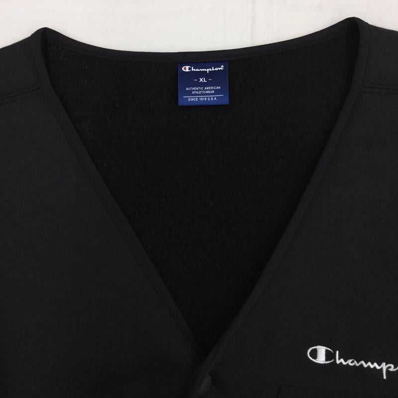 チャンピオン Champion カーディガン 長袖 C8-SS004 XL ロゴ、文字 黒 / ブラック /  メンズ USED 古着 中古 10142564