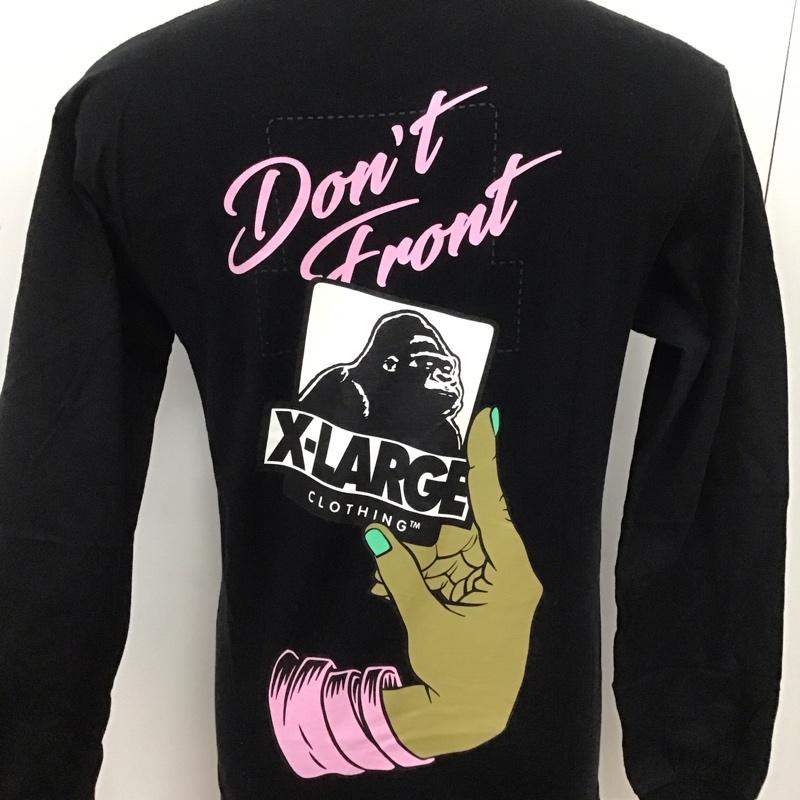 エクストララージ XLARGE カットソー 長袖 長袖カットソー プリントカットソー クルーネック S プリント 黒 / ブラック /  メンズ USED 古着 中古 10126046