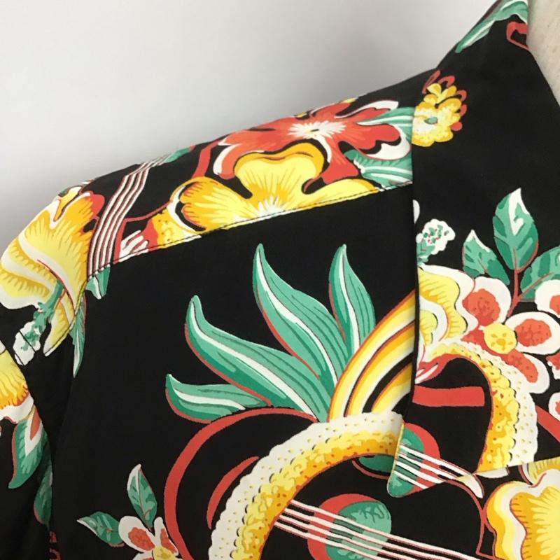 サンサーフ SUN SURF シャツ、ブラウス 半袖 SS38565 アロハシャツ マッキントッシュ ウクレレ 半袖シャツ XL プリント 黒 / ブラック /  メンズ USED 古着 中古 10106769