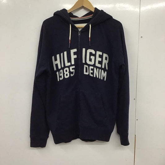 ヒルフィガーデニム HILFIGER DENIM パーカー 長袖 長袖パーカー S ロゴ、文字 紺 / ネイビー /  メンズ USED 古着 中古 10133125