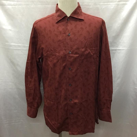 ニューヨーカー NEWYORKER シャツ、ブラウス 長袖 長袖シャツ カラーシャツ ポケットシャツ 長袖カットソー プリントシャツ M プリント えんじ / ワインレッド /  メンズ USED 古着 中古 10115115