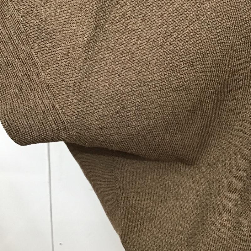 プラステ PLST カーディガン 半袖 12-1201013 ポンチョニット M 無地 茶 / ブラウン /  レディース USED 古着 中古 10119371