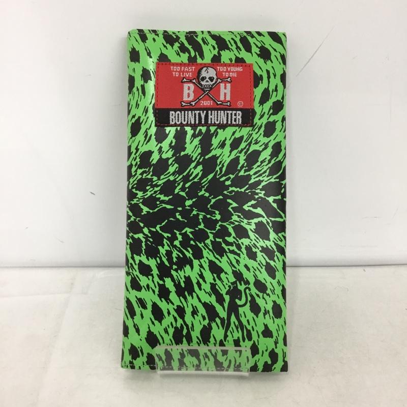 クリームソーダ CREAMSODA 財布 長財布 BOUNTY HUNTER ヒョウ柄 レオパード ロゴ、文字 薄緑 / ライトグリーン / X 黒 / ブラック /  メンズ USED 古着 中古 10146889