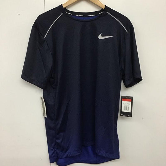 ナイキ NIKE Tシャツ 半袖 AQ4931-492 DRI-FIT パックプリント スポーツウェア トレーニングウェア タグ付き L ロゴ、文字 紺 / ネイビー /  メンズ USED 古着 中古 10135576