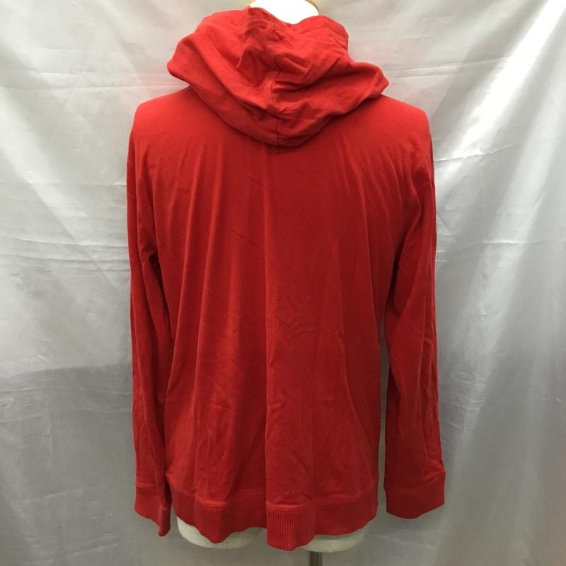 トミーヒルフィガー TOMMY HILFIGER パーカー 長袖 フルジップ ジップアップ フーディー XL ロゴ、文字 赤 / レッド /  メンズ USED 古着 中古 10117174