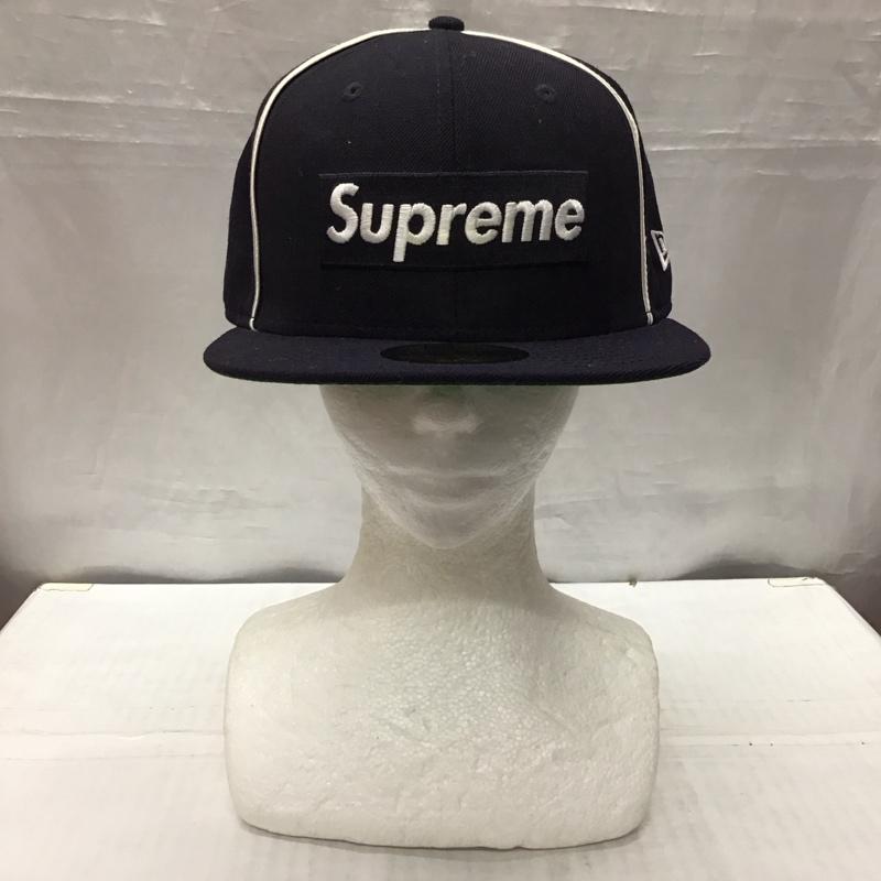 シュプリーム Supreme 帽子 キャップ 15627NEW-JAPAN NEW ERA ボックス ロゴ パイピング 17SS ロゴ、文字 紺 / ネイビー /  メンズ USED 古着 中古 10120222