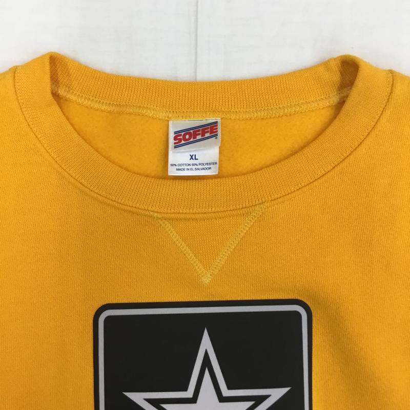 ソフィー SOFFE トレーナー 長袖 米陸軍　U.S.ARMY XL ロゴ、文字 黄 / イエロー /  メンズ USED 古着 中古 10142522