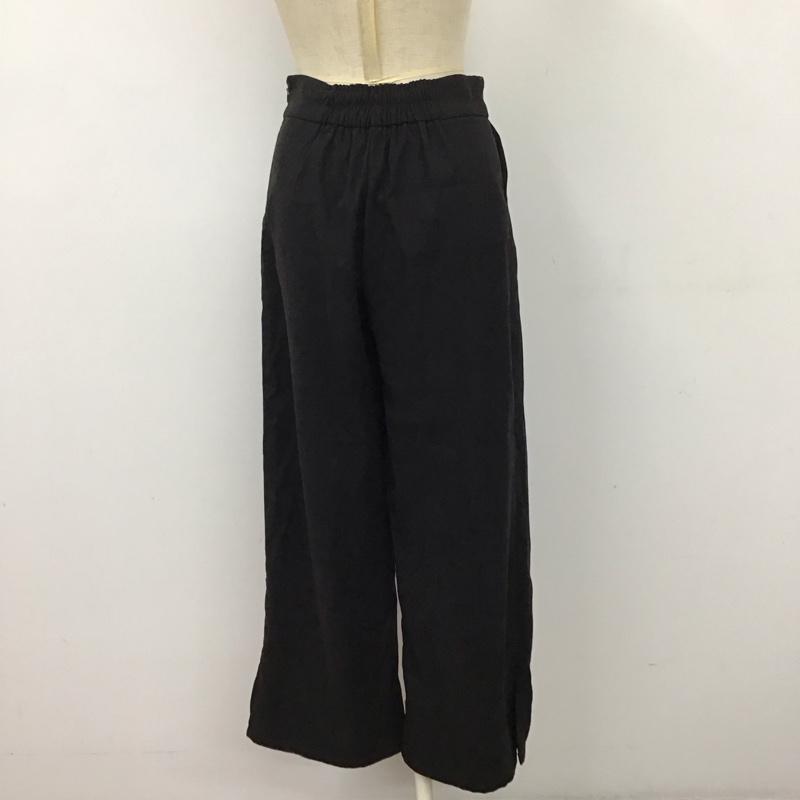 アルシーヴ archives ボトムス ボトムス 42895 ワイドパンツ 裾スリット 無地 黒 / ブラック /  レディース USED 古着 中古 10122364