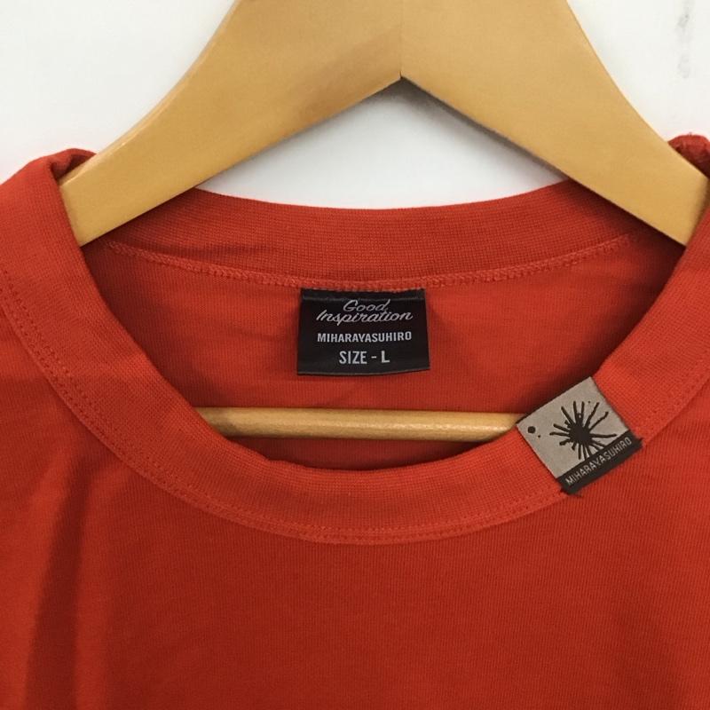 ジーユー GU Tシャツ 半袖 341-333500 ミハラヤスヒロ 21SS 別注ビッグTシャツ 5分袖 プリントTシャツ L ロゴ、文字 橙 / オレンジ /  メンズ USED 古着 中古 10140105