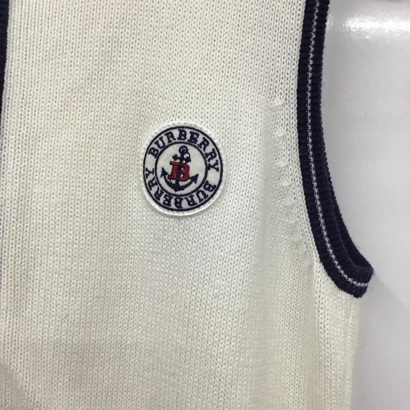 バーバリーロンドン Burberry London ベスト ベスト ジップアップニットベスト フード付きベスト ノースリーブ 160cm ロゴ、文字 白 / ホワイト /  ボーイズ USED 古着 中古 10120391