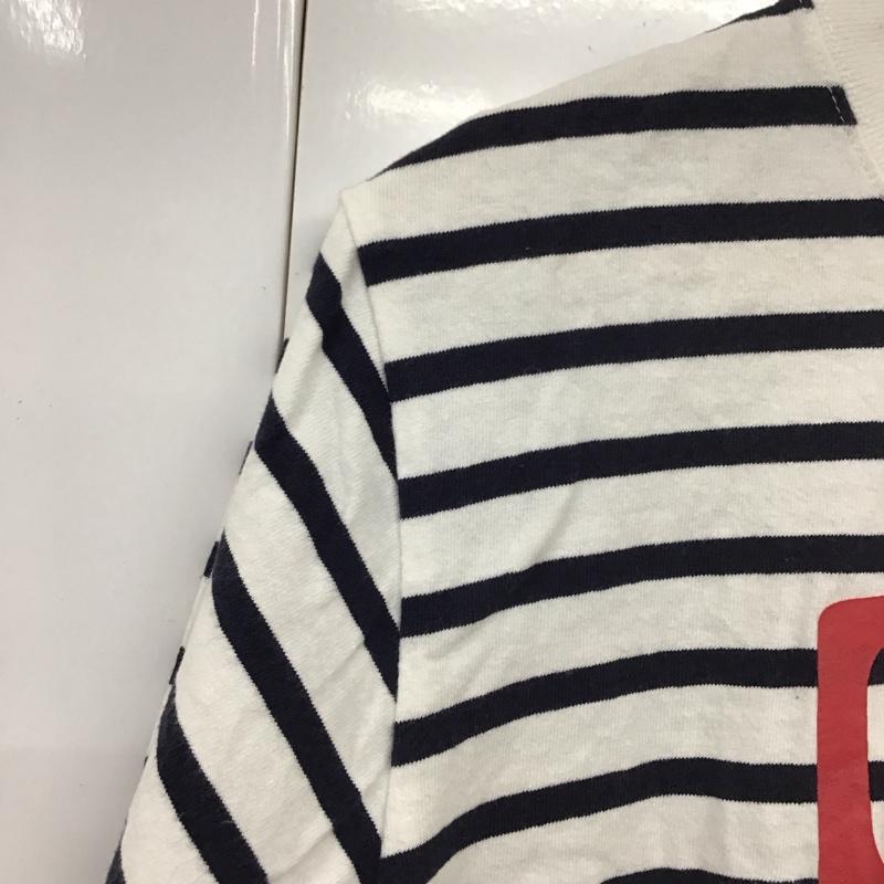 チャムス CHUMS Tシャツ 半袖 ch01-1324 チャムスロゴTシャツ 半袖カットソー プリントTシャツ S ボーダー柄 白 / ホワイト / X 紺 / ネイビー /  メンズ USED 古着 中古 10131147