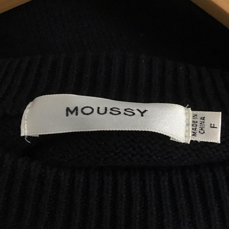 マウジー MOUSSY ニット、セーター 長袖 029EAA70-5060 クルーネック FREE ロゴ、文字 黒 / ブラック /  レディース USED 古着 中古 10138687