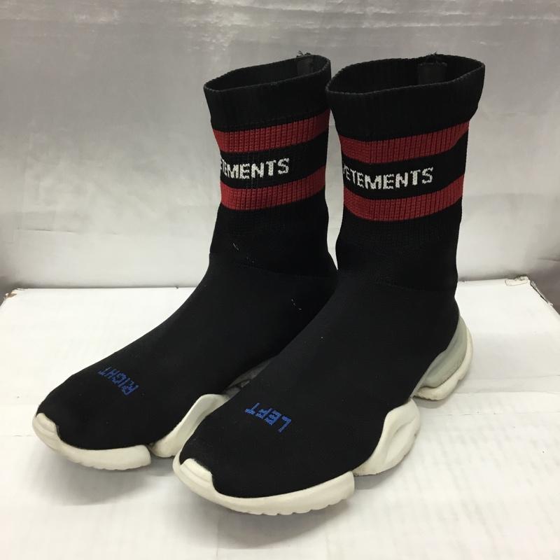 ヴェトモン VETEMENTS スニーカー スニーカー ソックススニーカー ロゴ、文字 黒 / ブラック / X 赤 / レッド /  メンズ USED 古着 中古 10120726