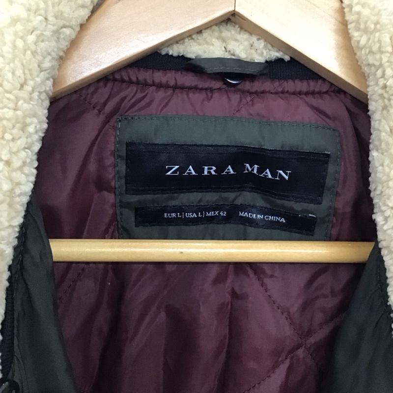 ザラメン ZARA MAN ジャケット、上着 ジャンパー、ブルゾン ジップアップジャケット ナイロンジャケット アウター L 無地 カーキ / カーキ /  メンズ USED 古着 中古 10135511